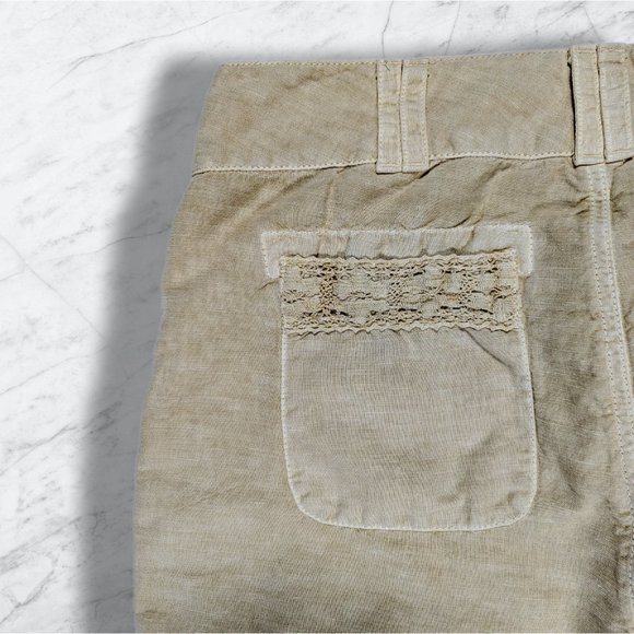 Sundance Originals Linen Organia Lace Pants Yellow/Mustard Seed Lagenlook sz 10 - Picture 5 of 9